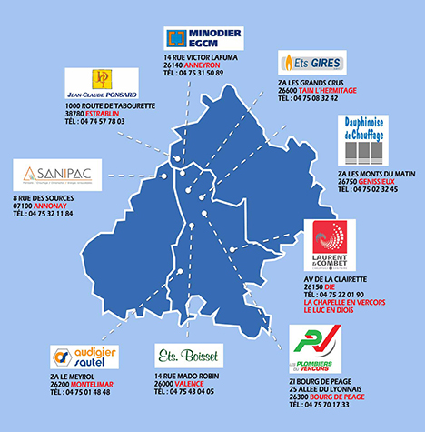 Installateurs chauffage et plomberie Drôme Ardèche Isère